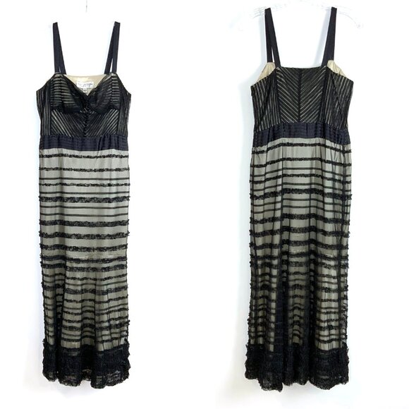 St. John Black Mesh Tule Formal Evening Prom Dress Silk Lining Sz 8 - Picture 5 of 16